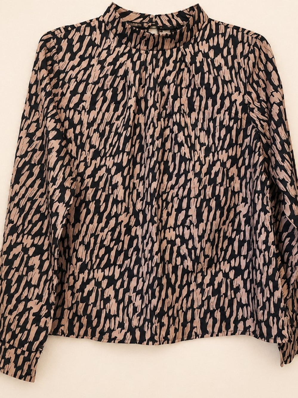 SHEIN Abstract Print Mock Neck Blouse Size L